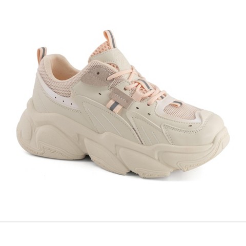 Женские кроссовки Andrea Women’s Chunky Fashion Sneakers with Platform Sole 90063 Beige 9