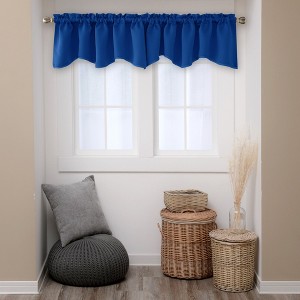 Deconovo Scalloped Rod Pocket Valance – Semi-Sheer Light-Filtering Curtain Panel - 1 of 4