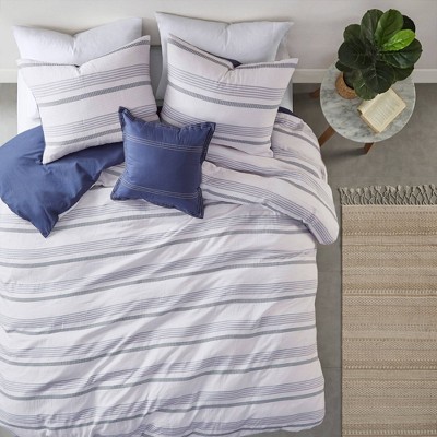Ansley Striped Organic Cotton Yarn Dyed Comforter Set- Clean Spaces