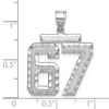 Black Bow Jewelry 14k White Gold, Varsity Collection, Large D/C Pendant, Number 67 - 2 of 3