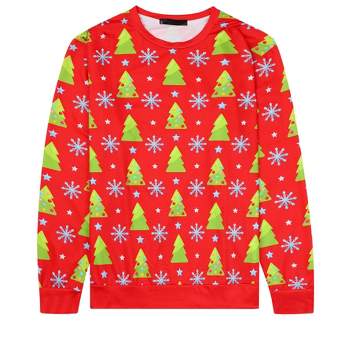 Lars Amadeus Men's Funny Graphic Christmas Printed Long Sleeves Sweatshirt