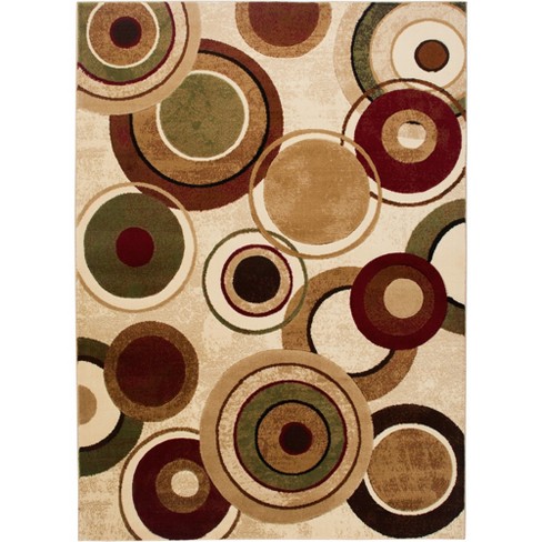 Home Dynamix Emmitt Contemporary Geometric Circles Area Rug : Target