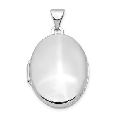 Black Bow Jewelry 14k White Gold 21mm Polished Oval Locket