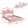 Upholstered Kids Bed Frame with Headboard, Under-Bed Drawer & Light - Lamb Fleece Fabric, Wood Slat Support, No Box Spring Needed - 2 of 4