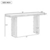 PAGED Oak Veneer Console Table with Decorative Side Panels, Geometric Design Entryway Table with Spacious Top, Entryway Sofa Table - 2 of 4