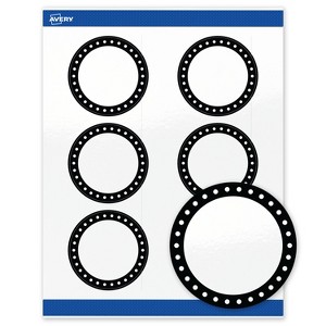 Avery 3" Diameter Labels, Black and White Polka Dots, 60 ct - 1 of 4