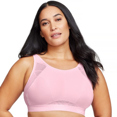 Glamorise Womens No-sweat Mesh Sports Wirefree Bra 1068 Pink 42g