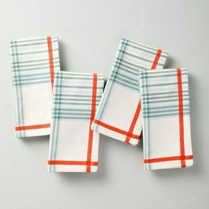4pk Multi Plaid Cloth Napkins - Hearth & Hand™ with Magnolia - 1 of 3