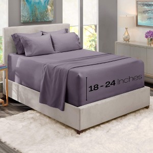 Hearth & Harbor 6 Piece Sheet Set, Extra Deep Pocket Sheets Fits Mattress up to 21", Soft Microfiber Sheets - 1 of 4