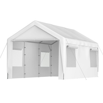 10' x 20' Heavy Duty Carport, Portable Car Canopy with Roll-up Ventilated Windows & Removable Sidewalls, Garage Car Port for Car Truck Boat Garden
