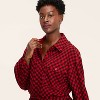 Women's Buffalo Check Long Sleeve Utility Midi Shirt Dress - Woolrich x Target Red/Black - 4 of 4