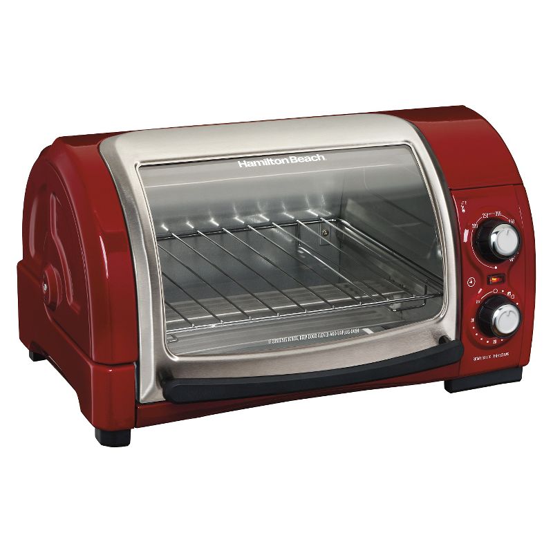 Hamilton Beach Easy Reach 4 Slice Toaster Oven - Candy Apple Red 31337, 4 of 5