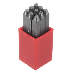 Unique Bargains High Tool Steel 0-9 Punch Number Stamp Set for Metal Wood 9 Pcs - 1 of 4