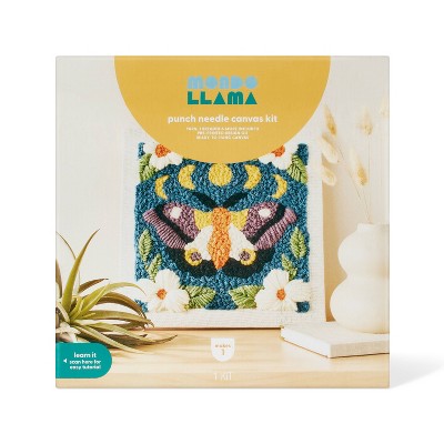Halloween Craft Moth Punch Needle Canvas Kit - Mondo Llama™