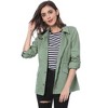 INSPIRE CHIC Women's Drawstring Waist Flap Pockets Lightweight Utility Jacket - 2 of 4