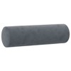 Aghana Digitals 2-Pack Cylindrical Dark Grey Velvet Throw Pillows, Soft Fabric with Removable - 3 of 4