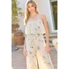 Slickblue Tube Top Ruffle Waist Jumpsuit with Lace Trim and Elastic Bottom - Blush/Light Sage, Size S-L - 3 of 4
