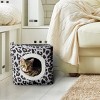 Cat House - Indoor Bed with Removable Foam Cushion - Cat Cave for Puppies, Rabbits, Guinea Pigs, and Other Small Animals by PETMAKER (Animal Print) - 2 of 4