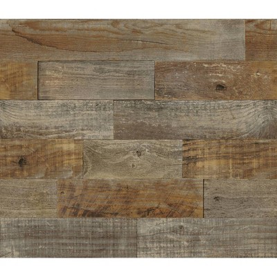Photo 1 of Brewster Farm Wood Peel  Stick Wallpaper Backsplash Brown