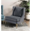 Sapphtopaz 1pc Modern Luxury Accent Chair Upholstered Lounge Chair with Wingback and Metal Legs, Diamond Stitched Living Room Chair Comfy Chair - 2 of 4