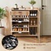 Shoe Storage Cabinet, Farmhouse Shoe Organizer with 2 Flip Drawers and 2 Drawers, Freestanding Narrow Shoe Rack Cabinet , Oak - 4 of 4