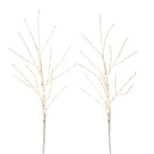 Nearly Natural 36-in Pre-Lit Artificial White Birch Branches with 150 Warm White LED Lights - Set of 2 - 1 of 4