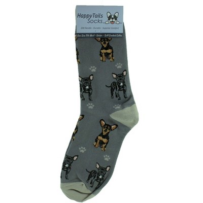 Novelty Socks 14.0" Black Chihuahua Socks Happy Tails E & S Pet  -  Socks