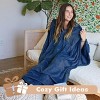 Tirrinia Women Wearable Blanket Cape Plush Fleece Throw Wrap Cover Indoors or Outdoors , 55x80 Inches - 4 of 4