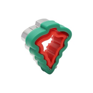 Unique Bargains Sandwich Christmas Tree Cookie Cutter Hand Washable Stainless Steel Plastic Green Red 3.8"x4.1"1.6" 1Pcs - 1 of 4