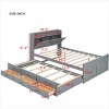 Wooden Trundle Bed with Storage Drawers,USB Charging,Space Saving Kids Furniture-Maison Boucle - 4 of 4