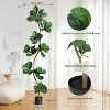 Whizmax Artificial Fiddle Leaf Fig Tree, Faux Trees with Fake Plants Fiddle Leaves Greenery with White Planter for Home Office Decor - 3 of 4