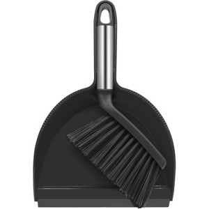 Mini Broom and Dustpan Set with Handle, Small Dust Pan with Teeth for Cleaning Hair on Desks, Sofas, and for Pet Care - 1 of 4