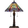 Cal Lighting BO-3109TB 60W X 2 Metal and Resin Tiffany Table Lamp with Pull Chains - 2 of 4