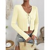 Clearlove Cropped Cardigan For Women Casual Tie Up Top V Neck Knitted Open Front Shrug Sweater - 3 of 4