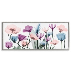 Stupell Industries Modern Translucent Pastel Tulips Framed Giclee Art, Gray, 30" x 13" - 1 of 4