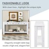 PAGED 63" Rustic Chic Console Table with 4 Drawers & Lower Shelf, Entryway Table with Storage, Solid Wood Entryway Sofa Table - 2 of 4