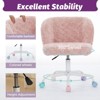 RISOKEYS ‌Office Chair - Faux Fur Makeup Vanity Chair, Adjustable Swivel Desk Chair with Sturdy Metal Base and Colored Wheels,for Home,Office - 3 of 4
