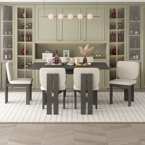 YOOCOZZ 7-Piece Retro Dining Set with Table & 6 Chairs - 1 of 4