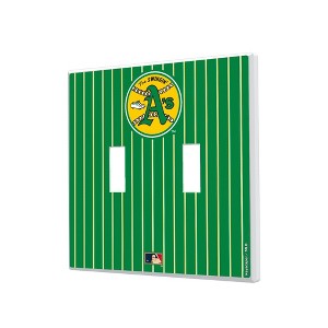 MLB Cooperstown West Teams Pinstripe Hidden-Screw Light Switch Plate for Double Toggle - 1 of 4