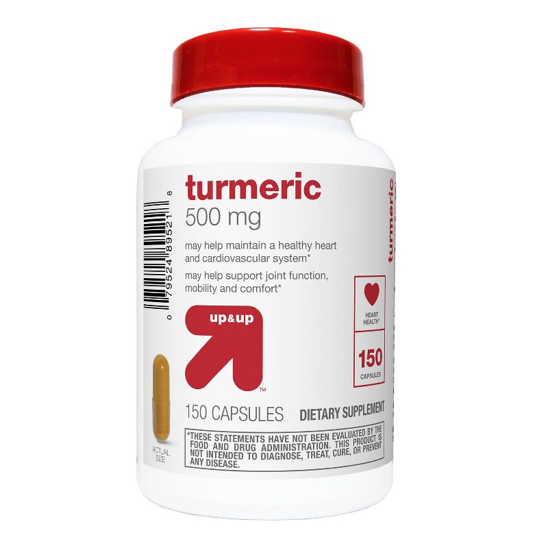 Turmeric 500mg Supplement Capsules - 150ct - up &#38; up&#8482;, 1 of 5