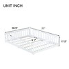 Gulches Full Size Rubber Wood Floor Bed with Fence, Revolving Door & Safety Guardrails, White - 3 of 4