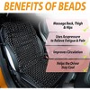 Zone Tech Black Wooden Beaded Comfort Seat Cover - 2 Pack Car Driver Massaging Cool Comfortable Seat Cushion with  High Ventilation- Reduces Fatigue. - 4 of 4