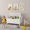 Lycvki White Wood Kids Toy Box Chest with Flip-Top Lid and Safety Hinge - 2 of 4