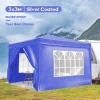 10×10 FT Gazebo, Portable Folding Canopy with Removable Sidewalls, UV-Resistant Gazebo, Gazebo with Weight Bag and Carry Bag-Coolbibila - 2 of 4