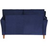 Dunleith Modern Contemporary Velvet Tufted Loveseat in Blue and Walnut - Lexicon - 4 of 4