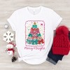 Merry & Bright Bow Tree - Youth Short Sleeve Graphic T-Shirt - 2 of 4