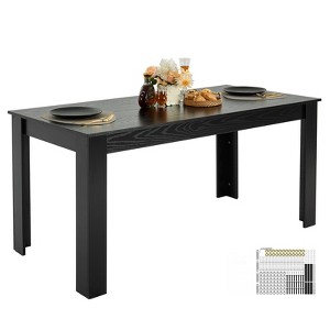 VEVOR Rectangle Dining Table, 63 inch Length Large Wood Tables for 4-6 Person, Modern Dinner Furniture,Supporting for 330LBS, (Only Table)Black - 1 of 4