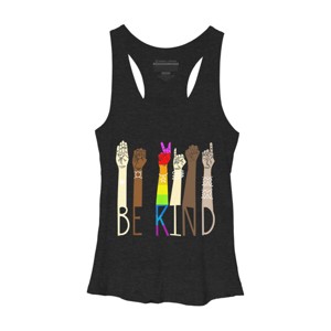 Adult Design By Humans Pride Be Kind Sign Language By Avocato Racerback Tank Top - 1 of 2
