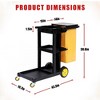 Janitorial Cart, 3-Shelf Cleaning Cart, 500LBS Capacity with 25 Gallon PVC Trash Bag - 3 of 4