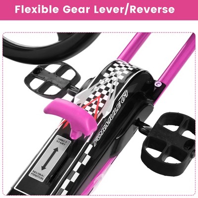 Pink and Black Adjustable Pedal Powered Kids Go Kart
